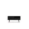 Designed To Furnish Tribeca Mid-Century Modern TV Stand with Solid Wood Legs in Black, 26.77 x 53.94 x 15.75 in. DE2616264